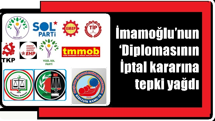 İmamoğlu’nun ‘Diplomasının İptal kararına tepki yağdı